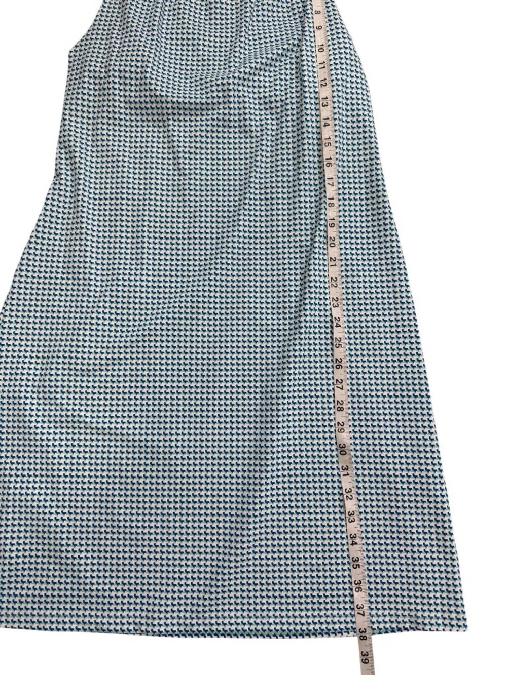 J. McLaughlin Womens Size L Dress Sleeveless Blue White Houndstooth - Picture 8 of 8